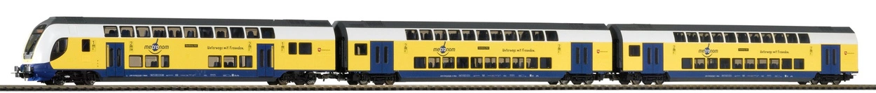 Skład trzech wagonów Metronom Piko 58369